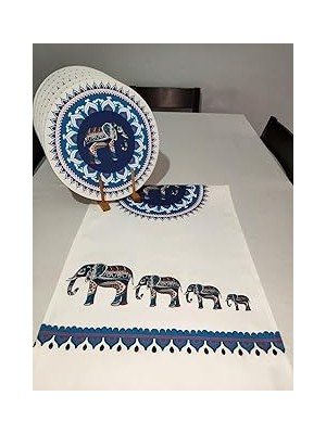 Nacario Viemso Etnik Fil Desenli Runner, 6'lı Supla Set