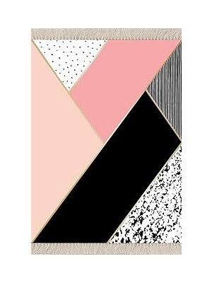 Nacario Pelangi Geometrik Desenli Halı, Pembe 160 x 300