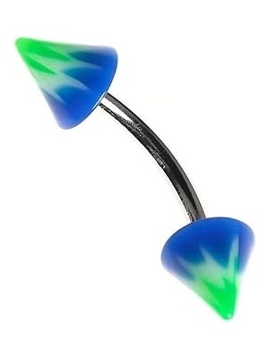 Nacario Rouge Moulin Curved Barbel Çelik Spike Piercing TDGR00893