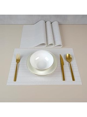 Nacario Maxstyle Stripe Cotton 4 Parça Amerikan Servis 30X45 cm