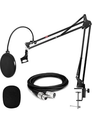 Nacario Lastvoice NB39PSX Set Stüdyo Masa Mikrofon Standı Pop Filtre Xlr Kablo
