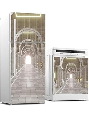 Nacario Buzdolabı Bulaşık Makinası Beyaz Eşya Sticker Kaplama 3D Saray