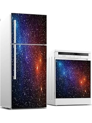 Nacario Buzdolabı Bulaşık Makinası Beyaz Eşya Sticker Kaplama Galaksi