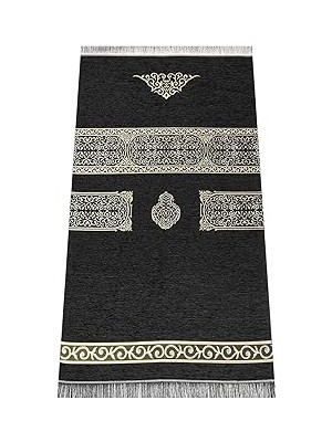 Nacario Kabe Desenli Şönil Seccade - Siyah