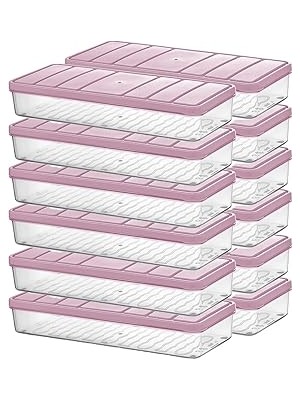 Nacario Selka - Nora 12'li 1.2 Litre Küçük Boy Pembe Saklama Kabı