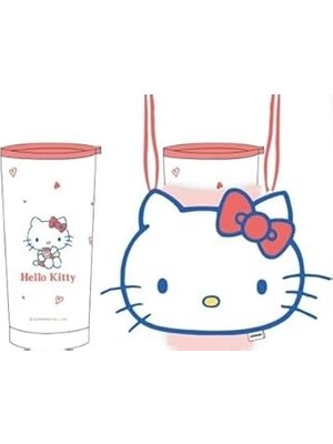 Nacario Hello Kitty Lisansı Sanrio Paslanmaz Çelik Bardak Dekoratif Kılıflı 550 ml