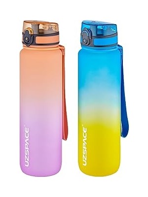 Nacario Uzspace 2'li Tritan Matara Seti 1000ML Büyük Boy Çift Renk Softtouch Ff Tritan Su Matara