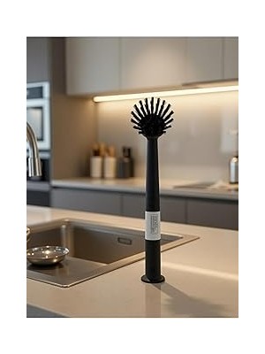 Nacario Bulaşık Fırçası 29 Cm, Siyah, Yapıştırmalı Vantuzlu Temizlik Fırçası 304.078.14