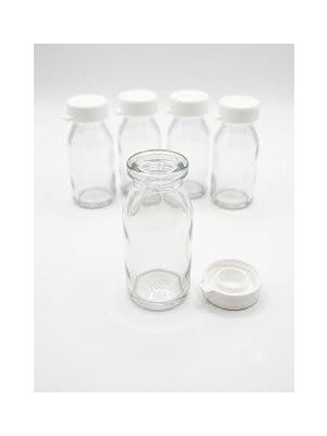 Nacario Boş Cam Şişe, 15 Ml, Beyaz Kapaklı, Parlak Yüzey, Esans Depolama Için, 10 Adet