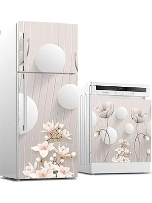 Nacario Buzdolabı Bulaşık Makinası Beyaz Eşya Sticker Kaplama Balıklar Deniz