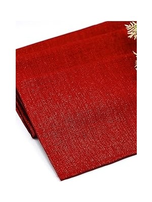 Nacario Viemso Simli Keten Runner, Kırmızı, 45X150CM