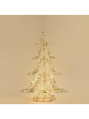 Nacario Ulu LED Işıklı Ağaç Dekor 122 cm Altın