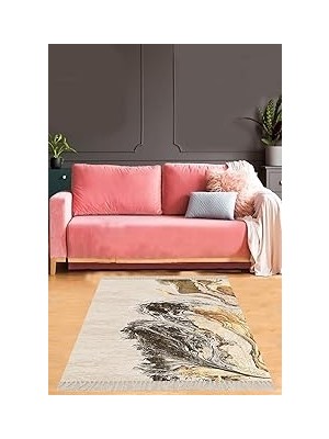 Nacario Pelangi Kaymaz Taban Salon Halı, Bej 100 x 100