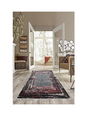 Nacario Pelangi Gri Abstract Desen Yıkanabilir Kaymaz Taban Tutmaz Salon Halısı Yolluk, Bord
