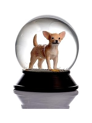 Nacario Snoowg Cam Reçine Altın Patiler Chihuahua (Kayısı) Kar Küresi Hediye