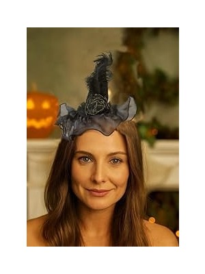 Nacario Şapkali Tüylü Taç Haloween Cadilar Bayrami Taci