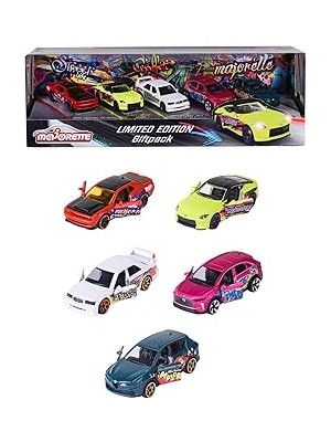 Nacario Majorette Grafiti Görünümlü 11 Araç Seti, Sınırlı Sayıda (5 Araba) - 5 Model Araba, Metal Serbest T