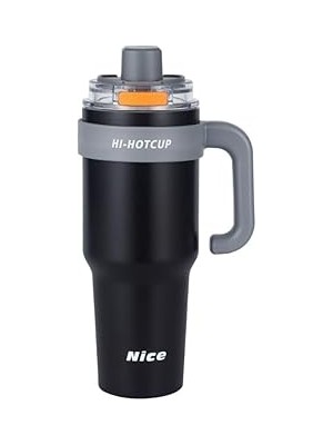 Nacario Coofbe 42 Oz 6 Katman Paslanmaz Çelik Termos 1250ML Çift Içim Modlu Pipetli Termos Çift Katman Çeli