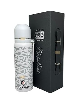 Nacario 650ML Çift Katlı Paslanmaz Çelik Termos 8 Saat Sıcak Soğuk Hediye Kutulu (Beyaz)