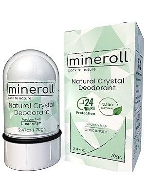 Nacario Doğal Kristal Deodorant - Vegan, Kokusuz, 24 Saat Koruma, Kadın Erkeler Için - Alum Taş, Mineral