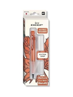 Nacario Serve Deep Versatil Kalem 07MM- Toprak Tonları - Yedekli Set (Grip Silgi) Kiremit