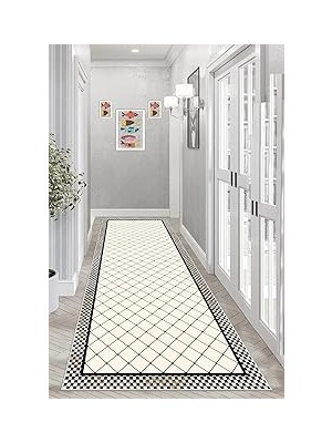 Nacario Pelangi Geometrik Desenli Dijital Baskı Yıkanabilir Kaymaz Taban Etnik Desen Salon Halı, Bej