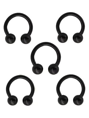 Nacario Çelik Gümüş Renk 5li Set Septum Piercing
