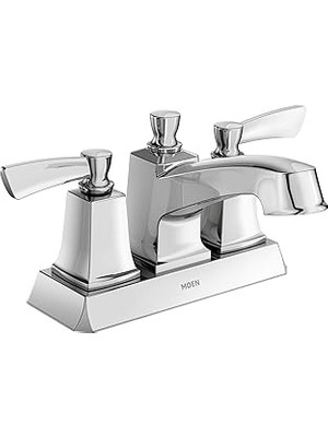 Nacario Moen WS84922 Conway Iki Saplı Orta Set Drenaj Montajlı Banyo Musluğu, Krom