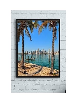 Nacario Postermanya (PSTER12330) Miami Manzara Çerçeveli Tablo (50X70CM)