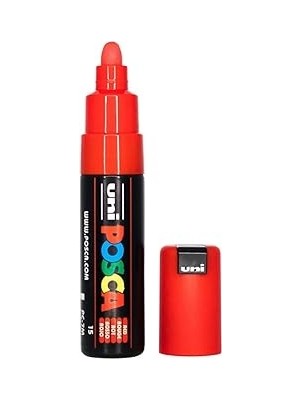 Nacario Posca Uni-Ball 181321 Marker Uni Geniş Yuvarlak Uçlu, Kırmızı