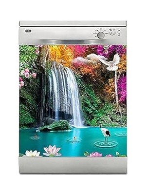 Nacario Bulaşık Makinesi Sticker Kaplama Beyaz Eşya Kaplama Doğa Şelale