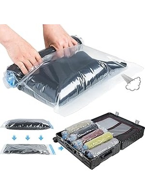 Nacario Aee® 3'lü Manuel Vakumlu Seyahat Poşeti Hurcu – 50X70 Cm, 40X60 Cm, 35X50 cm | Sıvı Geçirmez, Küf T