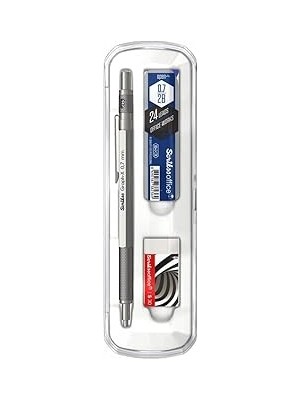 Nacario Scrikss Office Graphx 3'lü Set Mekanik Kurşun Kalem Silgi Min Saten Gri 0.7 mm