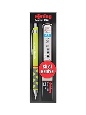 Nacario Rotring Tikky Rd 0.7+Min Silgi Hediyeli - Limon Yeşili