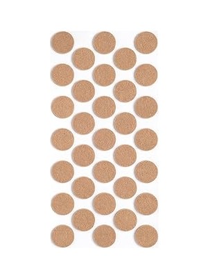 Nacario Kahverengi 33 Adet Yapışkanlı Sandalye, Masa, Koltuk Altı Parke Koruma Keçesi, Yuvarlak 2,4 cm