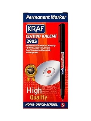 Nacario Kraf Permanent Marker Cd/dvd Kalemi 290S, Siyah, Ince Uç, Cam, Plastik Metal Yüzeylerde Kullanım