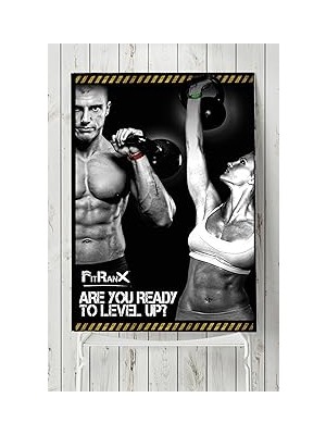 Nacario Postermanya (PSTER6039) Level Up Vücut Geliştirme Body Building Fitness Posteri 40X60CM