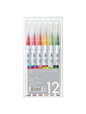 Nacario Kuretake Zig Clean Color Real Brush Fırça Uçlu Kalem 12'li