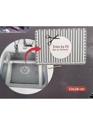 Nacario Seahome Dikdörtgen Silikon Lavabo Buzluk Matı 33X28 cm Antrasit Renk 1 Adet GP115