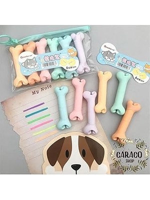 Nacario Miniso Kemik Şeklinde Pastel Fosforlu Kalemler 6 Renk Çok Renkli, 729160061