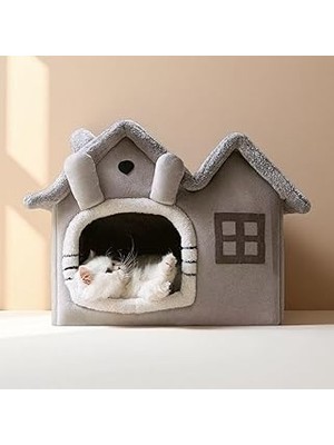 Nacario Oumo Villa Evi Peluş Kapalı Yatağı Minderli Katlanır (Gri)