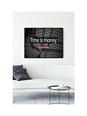 Nacario Postermanya (PSTER12738) Vakit Nakittir Time Is Money Girişimcilik Çerçeveli Tablo 2 (40X50CM)