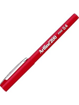 Nacario Tilibra Artline 200N Fine Keçe Uçlu Yazı Kalemi Uç:0,4 Mm, Kırmızı