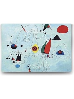 Nacario Joan Miro - Women And Birds Tablosu - 100X70CM