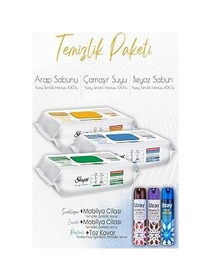 Nacario Sleepy Düvenci Temizlik Seti (3 Çeşit Temizlik Havlusu, 1 Toz Kovar, 2 Mobilya Cilası)