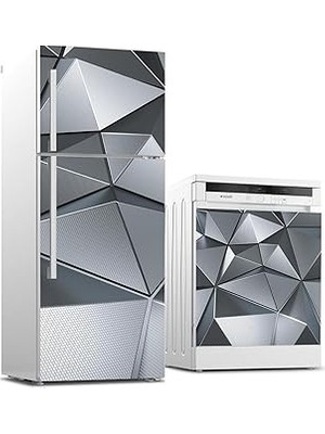 Nacario Buzdolabı Bulaşık Makinası Beyaz Eşya Sticker Kaplama 3D Metal