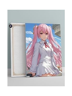 Nacario Postermanya (PSTER611) Pembe Saçlı Anime Kızı Manga Anime Kanvas Tablo 21 x 30