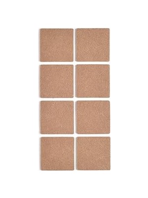 Nacario Kahverengi 8 Adet Yapışkanlı Sandalye, Masa, Koltuk Altı Parke Koruma Keçesi, Kare, 5 cm