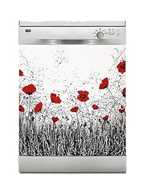 Nacario Bulaşık Makinesi Sticker Kaplama Beyaz Eşya Kaplama Laleler