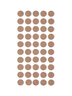 Nacario Kahverengi 50 Adet Yapışkanlı Sandalye, Masa, Koltuk Altı Parke Koruma Keçesi, Yuvarlak, 1,8 cm
